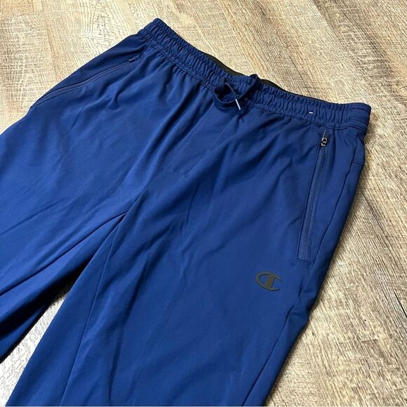 Champion Men’s Blue Performance Track Pants Joggers | Size Medium | Zip Pockets - Picture 4 of 8